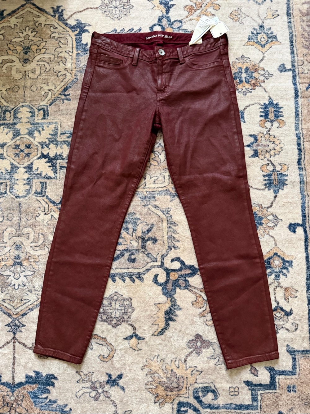 Banana Republic Burgundy Coated Skinny Jeans - Women's